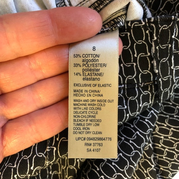 Rafaella Comfort fit black printed Slim Leg Pull On Pants - Picture 6 of 8